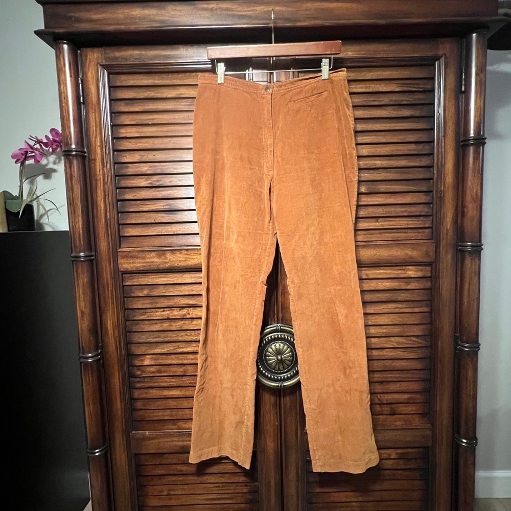 Vintage Blunauta Burnt Orange Corduroy Pants Straight Leg Women's Size XL